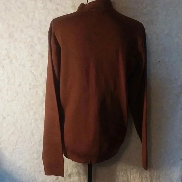 Twinhill Wool Blend Burnt Orange Full Zip up Cardigan Knit Fall Sweater Size M - Picture 4 of 8